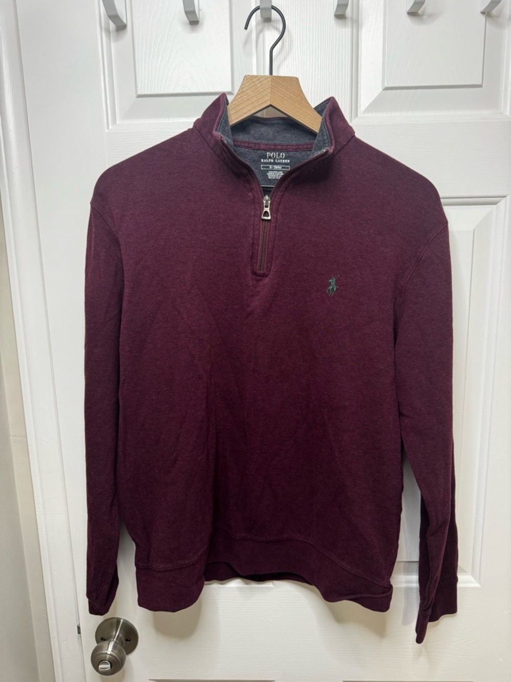 Polo by Ralph Lauren Men's Quarter Zip Sweater - Burgundy